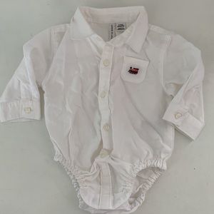 Janie and Jack Baby Boys Train Oxford Body Suit 3-6 months